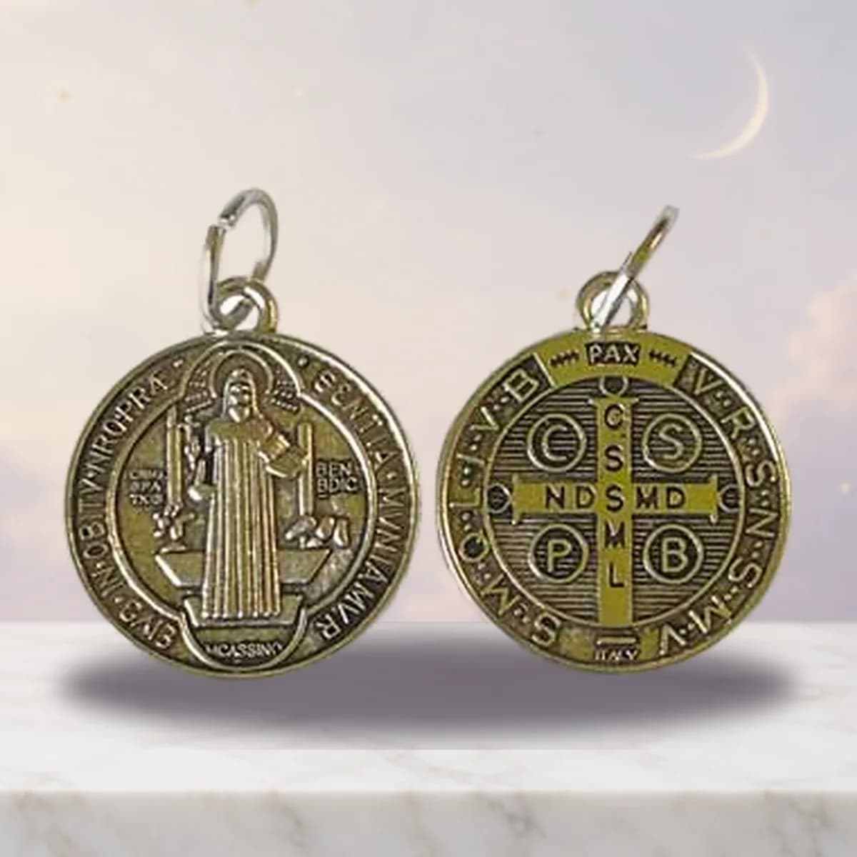 3/4" St Benedict amulet