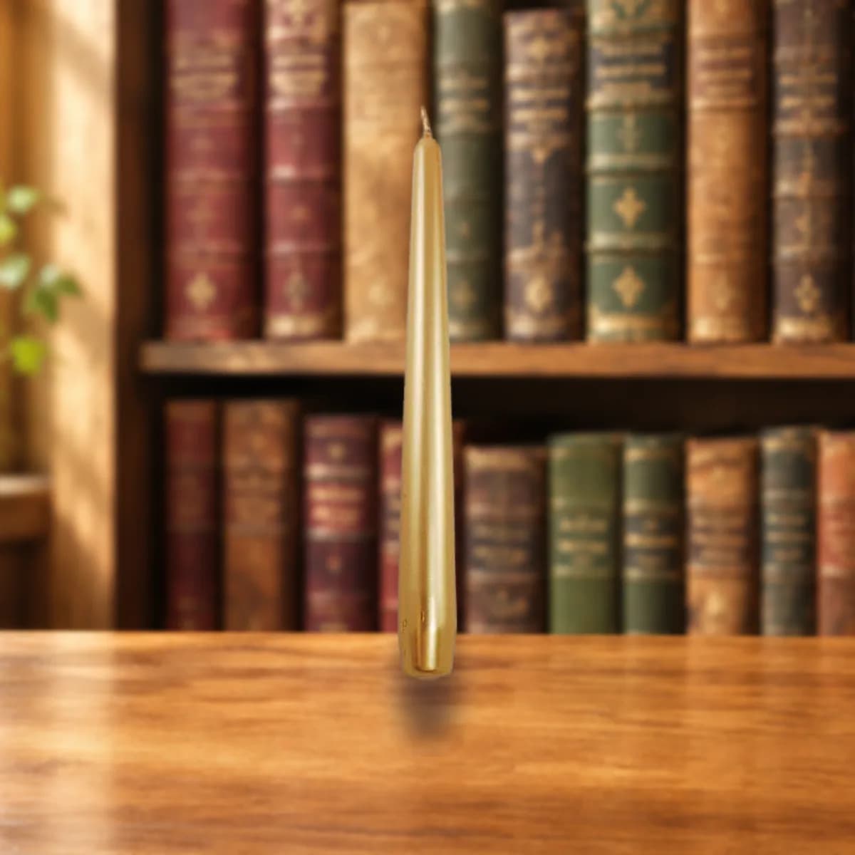Gold Taper Candle, 9 in.