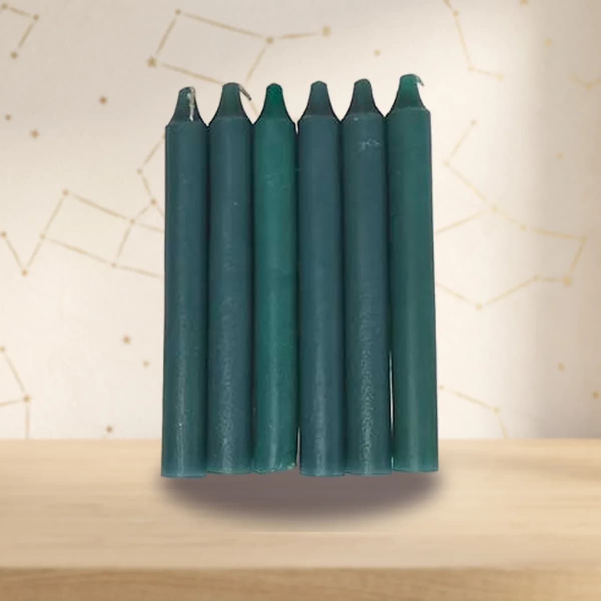 (set of 6) Green 6" household candle