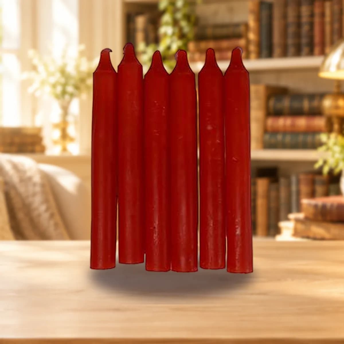 (set of 6) Red 6" household candle