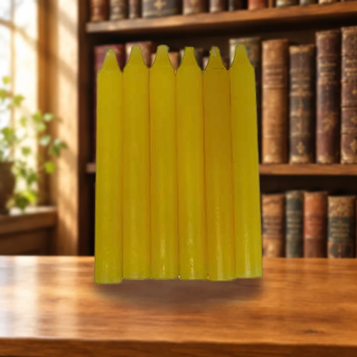(set of 6) Yellow 6" household candle