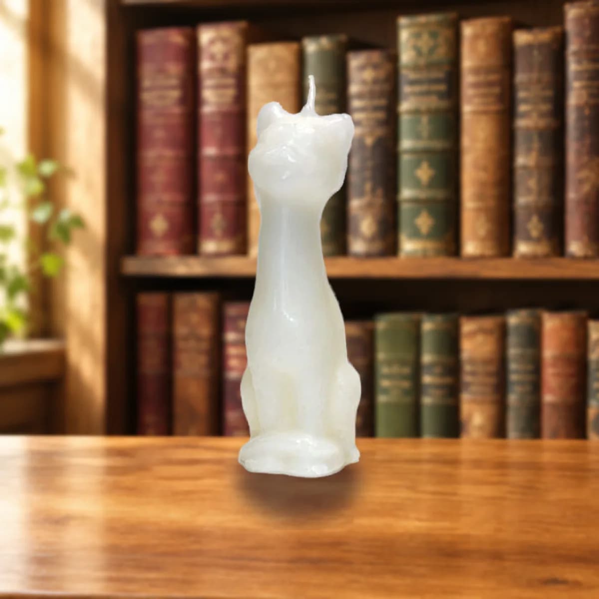White Cat Candle, 5½-inch