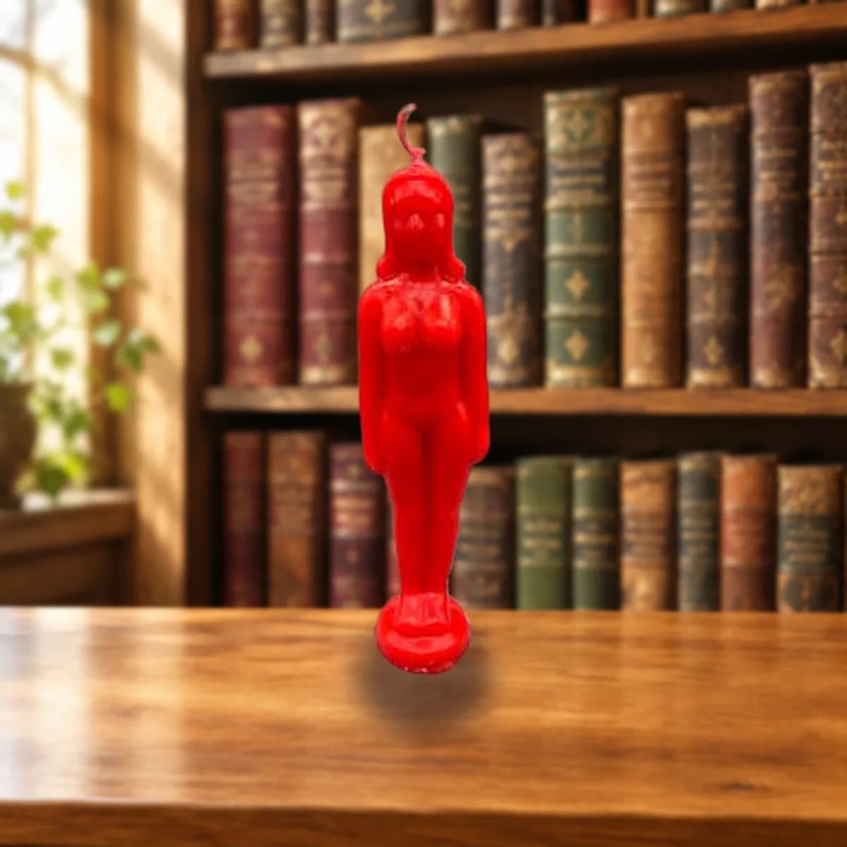 6 3/4" Red Woman candle