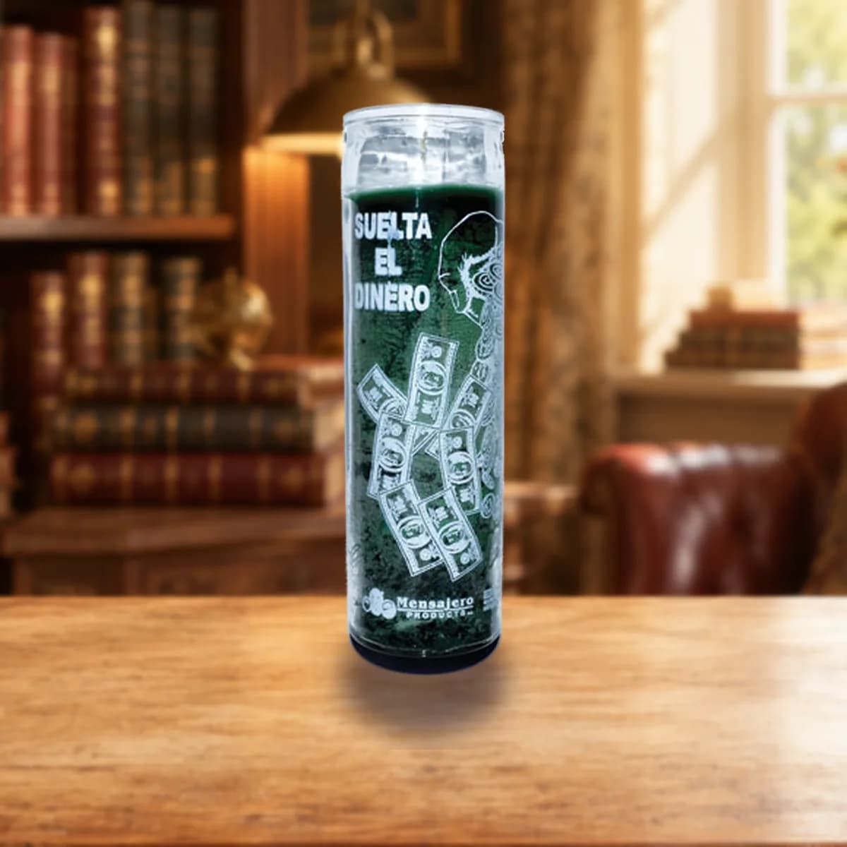 Money Drawing Green jar candle