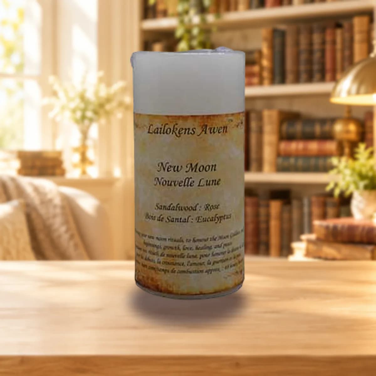 4" New Moon scented Lailokens Awen candle