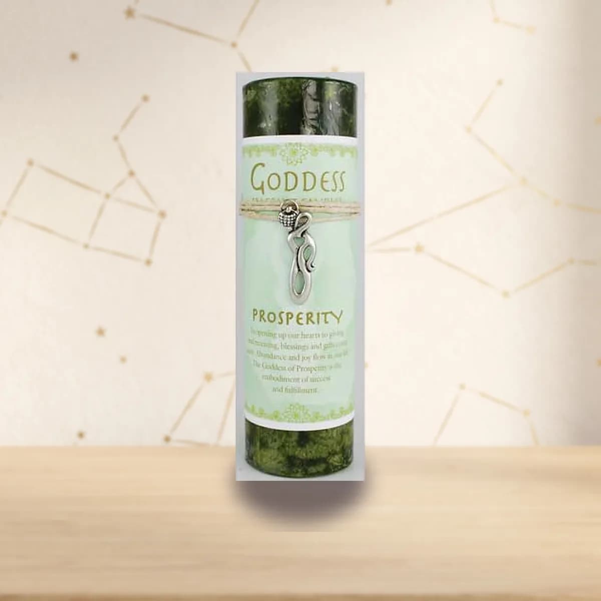 Prosperity Pillar Candle with Goddess Necklace