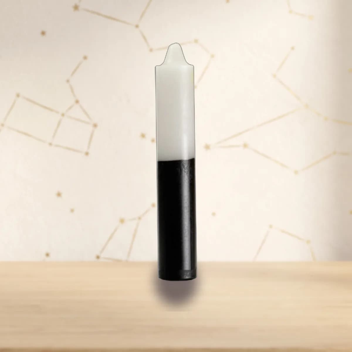 9" White/ Black pillar candle