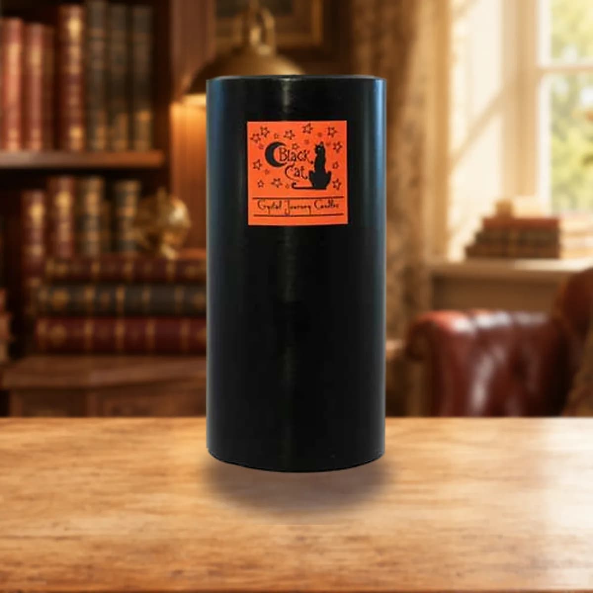 Black Cat pillar candle 3" x 6"
