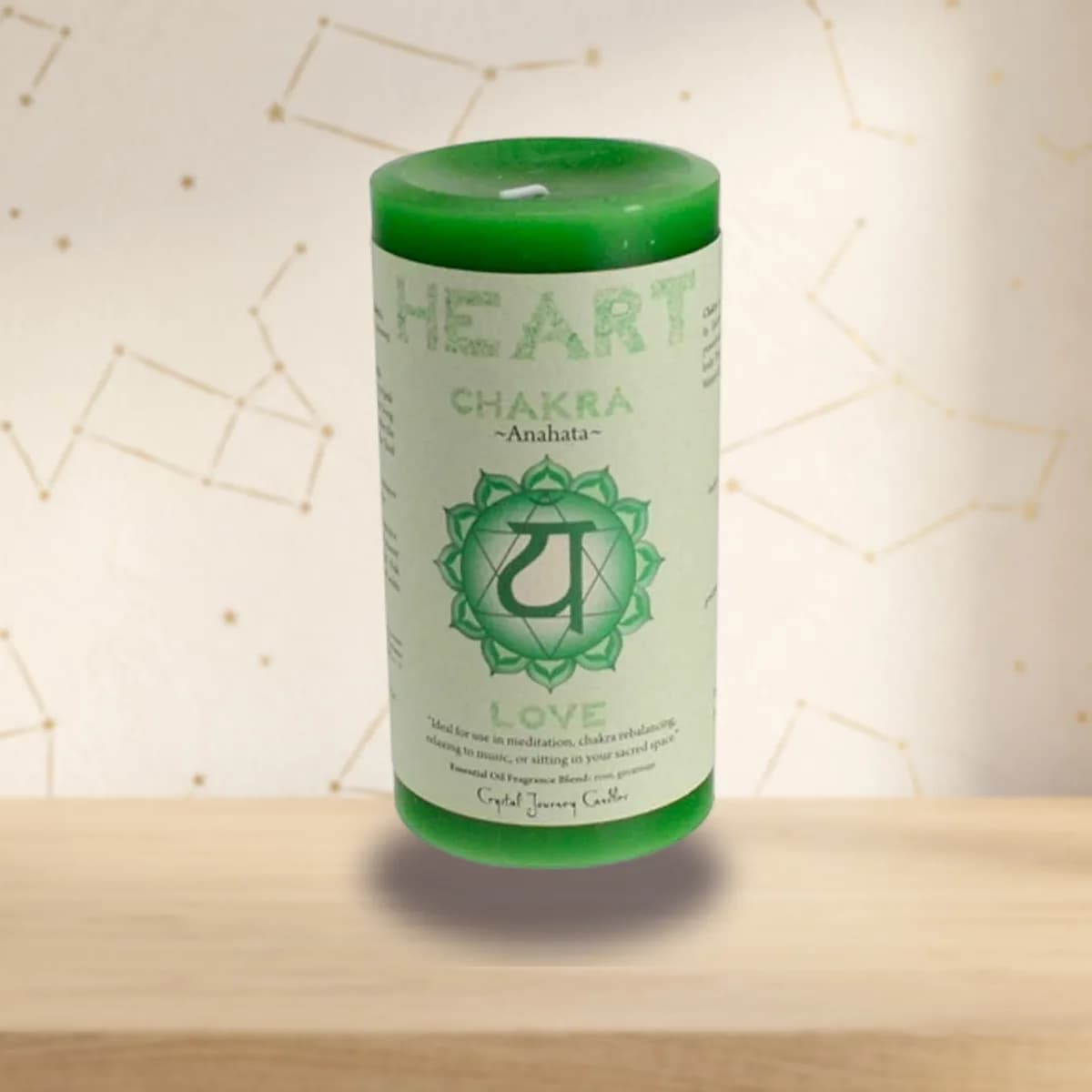 Heart Chakra pillar candle 3" x 6"