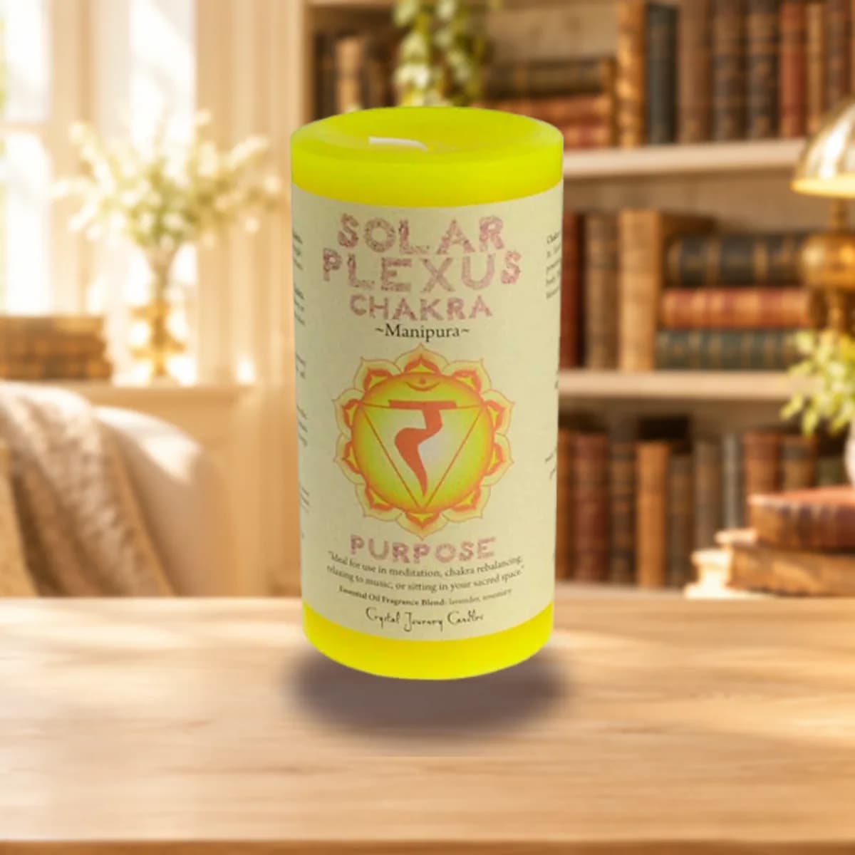 Solar Plexus Chakra pillar candle 3" x 6"