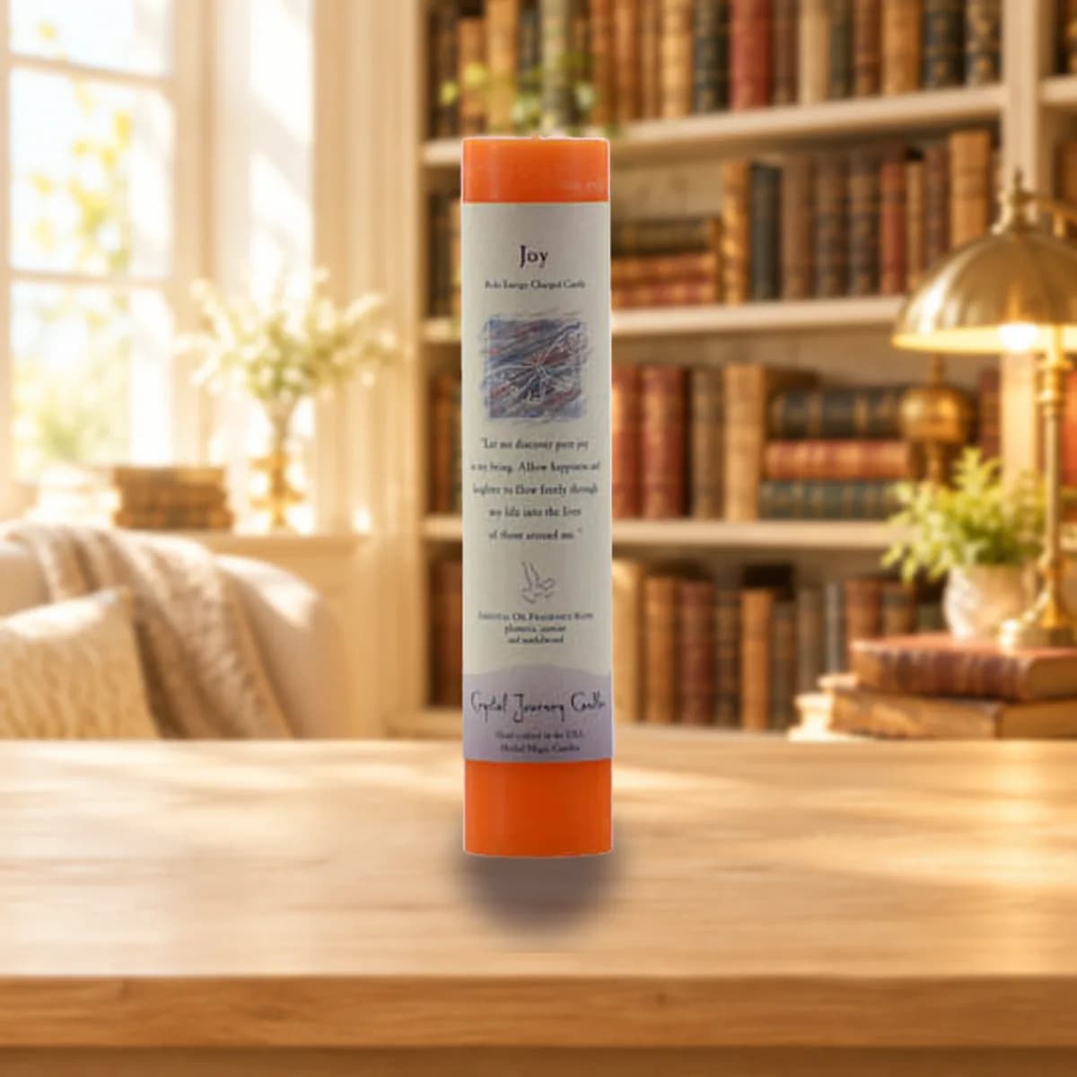 Joy Reiki Charged pillar candle