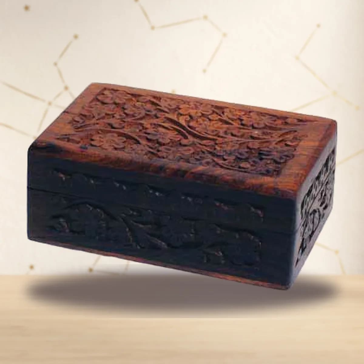 Handcrafted Box with Floral Design 4" x 6"