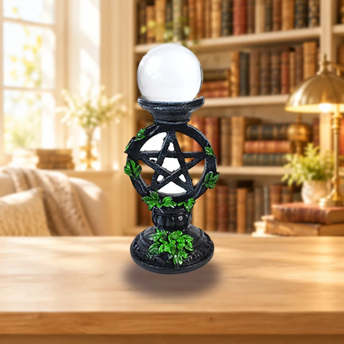 50mm Clear gazing ball with Pentagram Stand