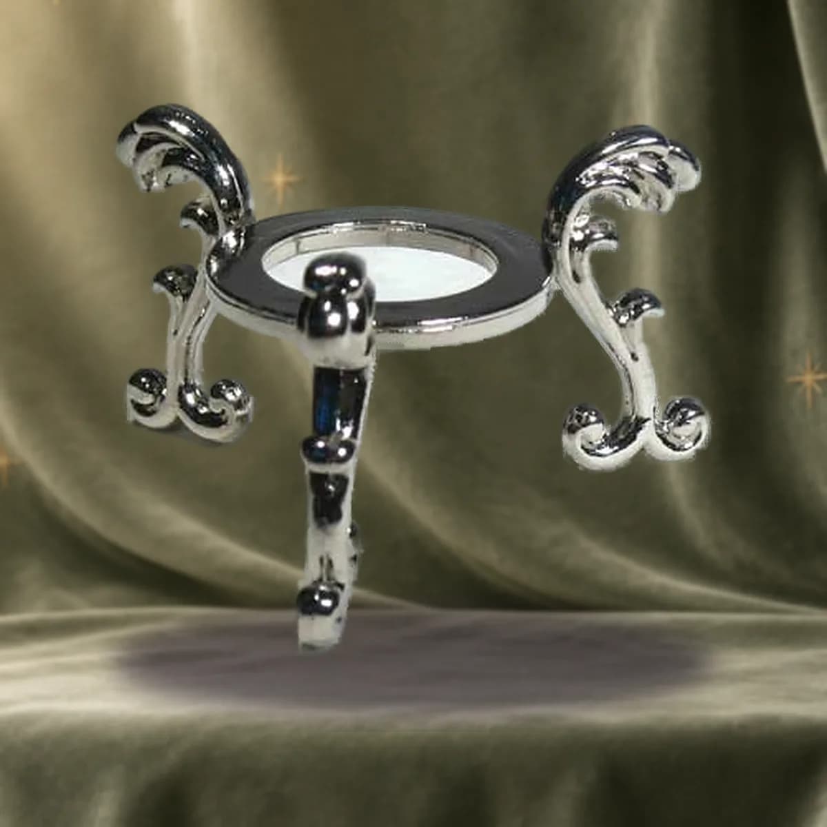 Silver Plated Flower gazing ball stand