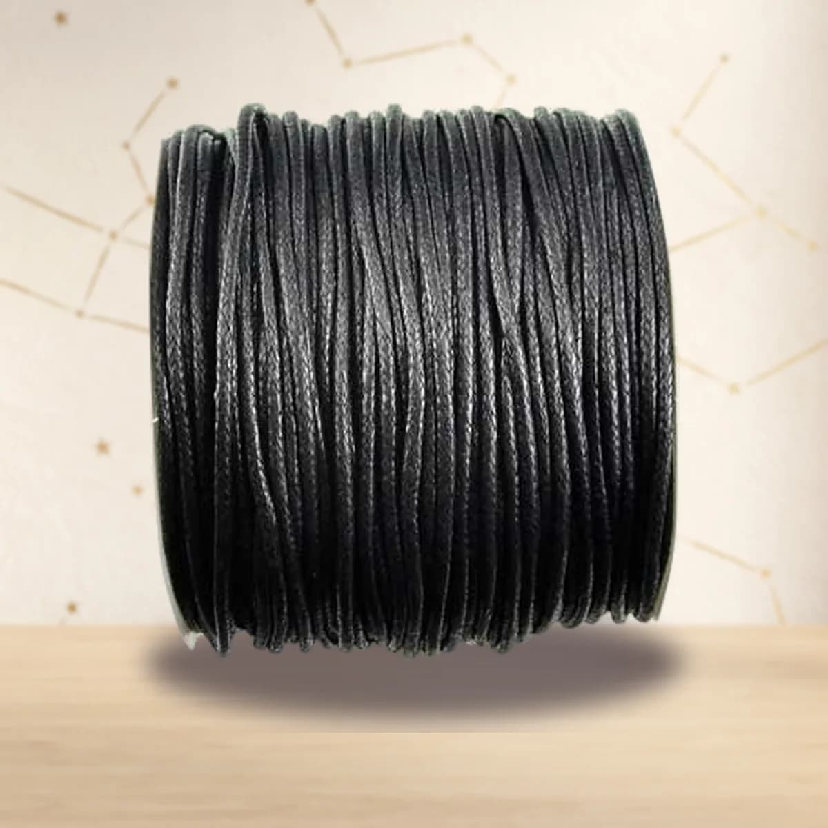 Black Waxed Cotton cord 2mm 100 meters