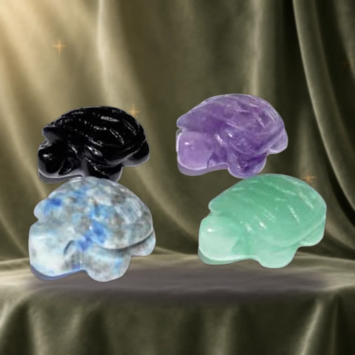 (set of 12) 15mm Turtle various stones
