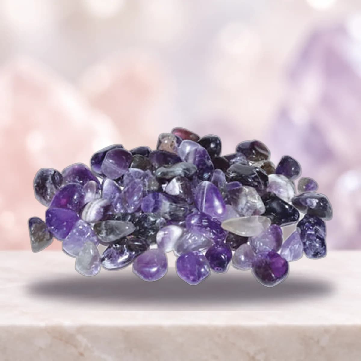 1 lb Amethyst tumbled chips 3-6mm