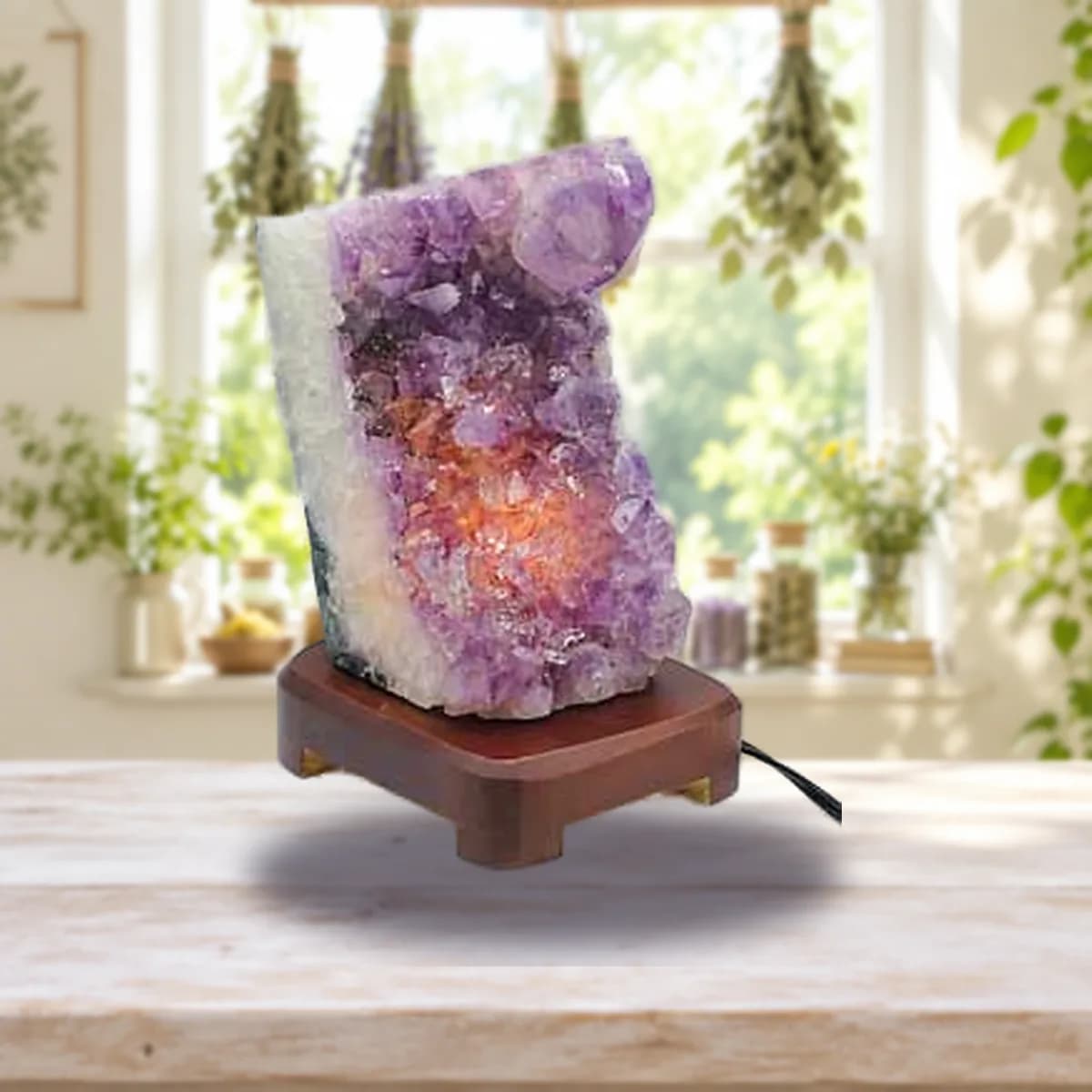 Amethyst Druse lamp