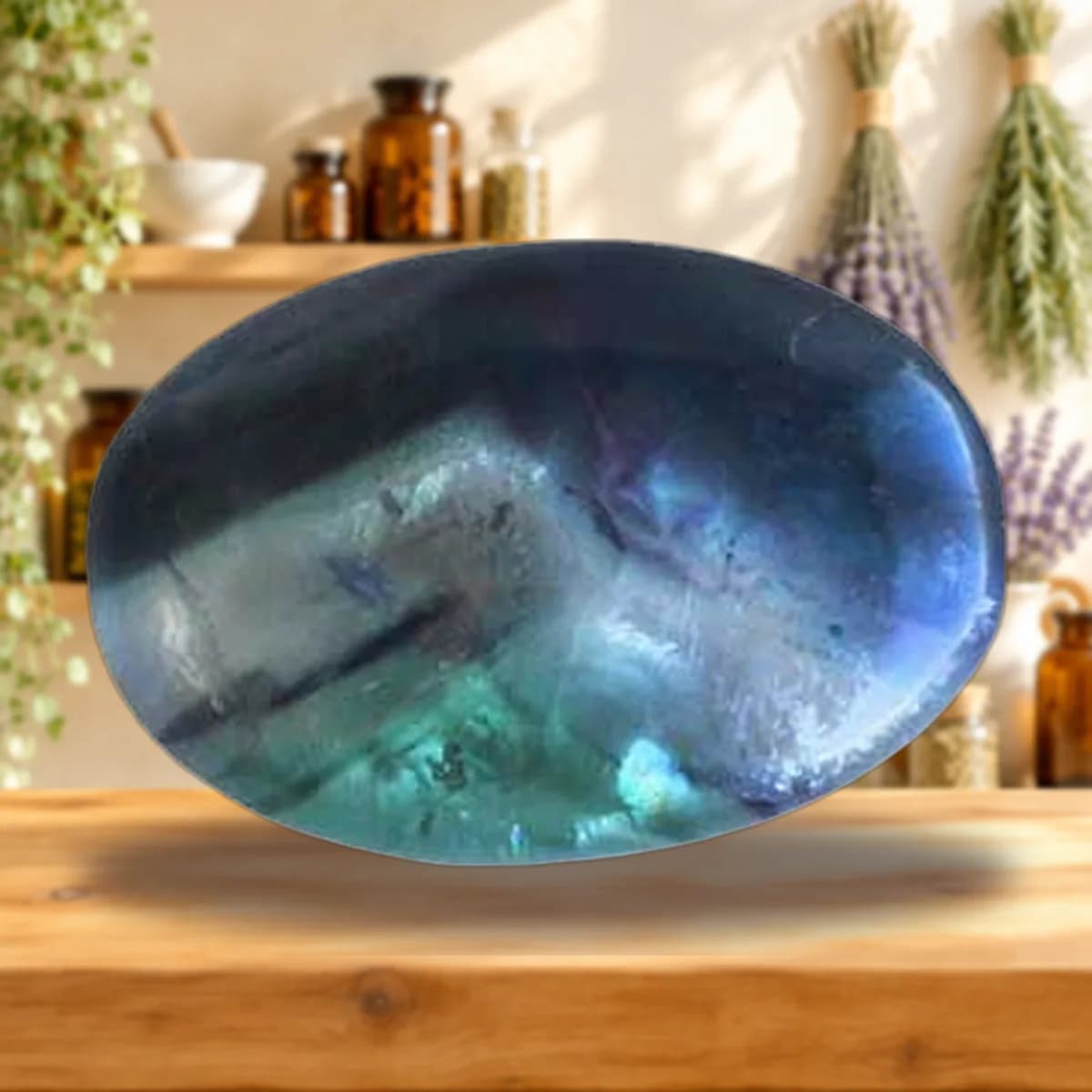 ~1 1/2" Fluorite palm stone
