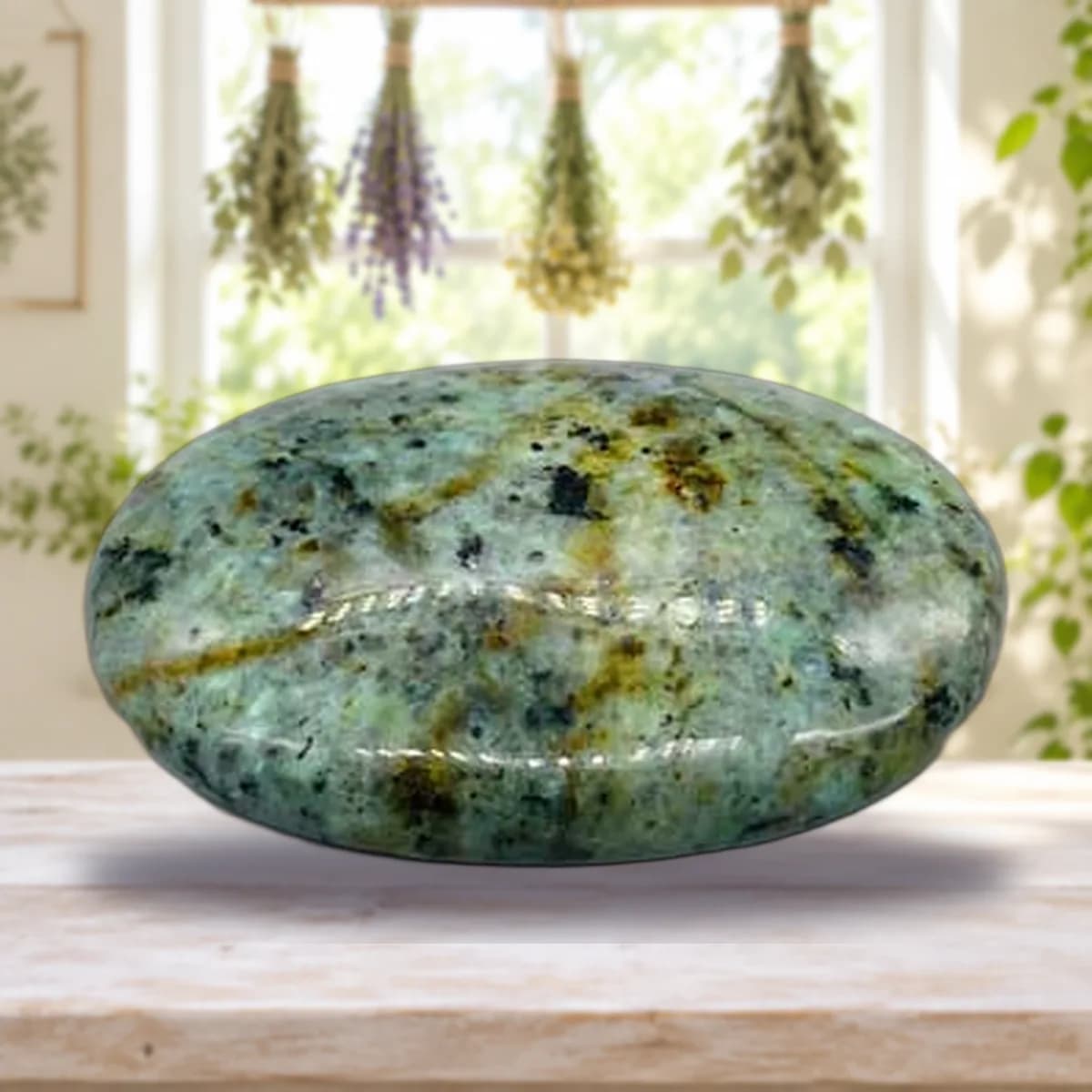 ~2" Turquoise, African palm stone