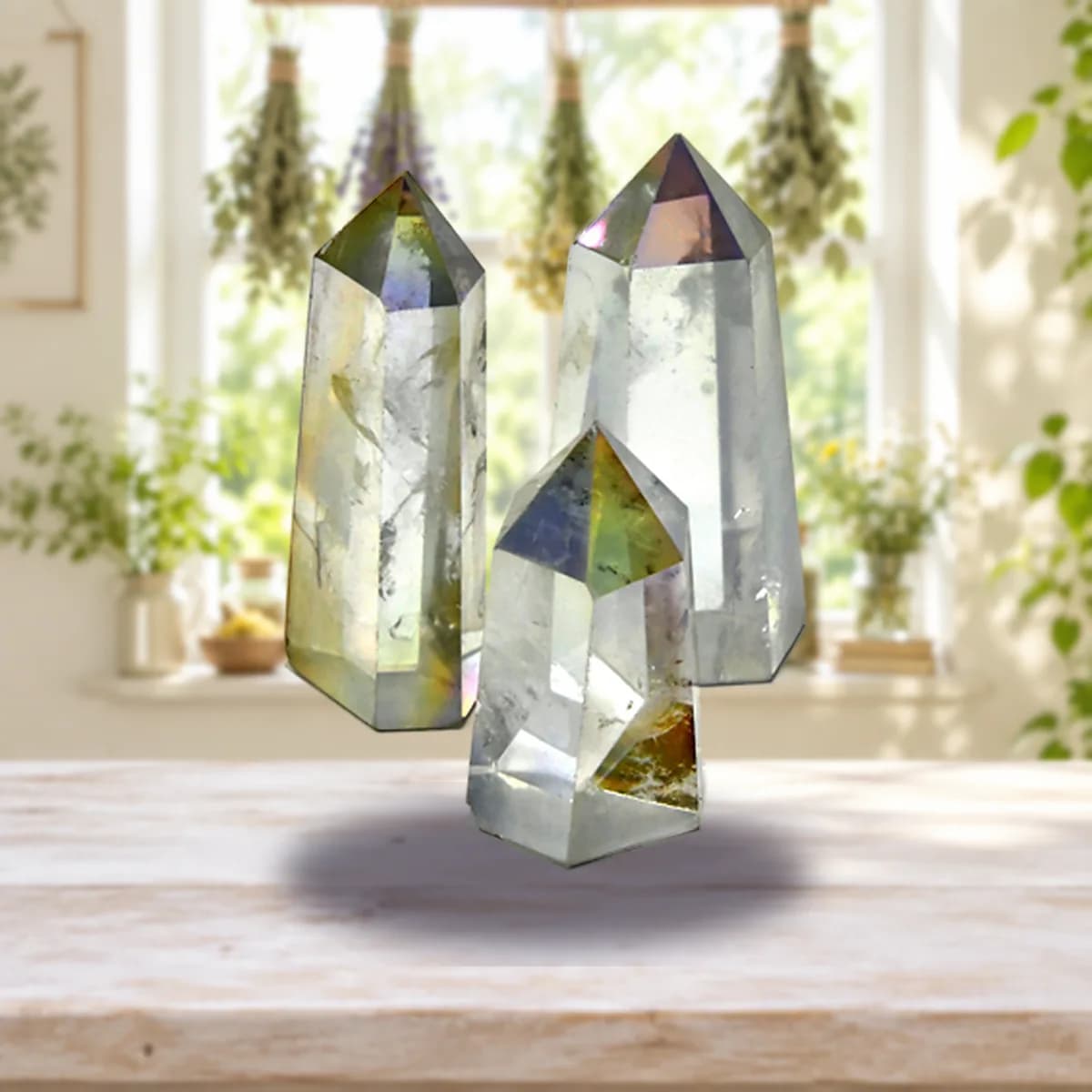 1 1/2 +" Angel Aura qtz point