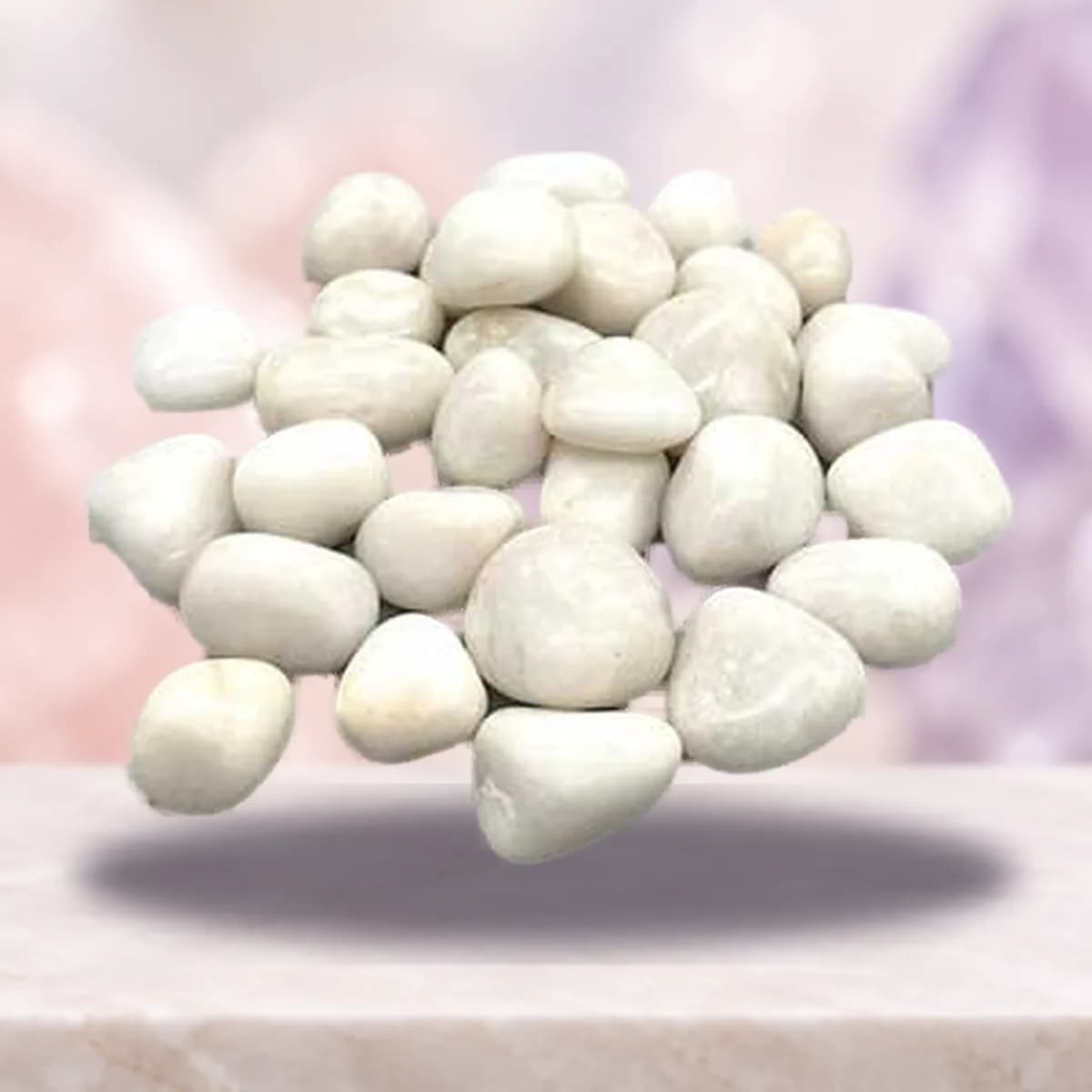 1 lb Agate, White tumbled stones