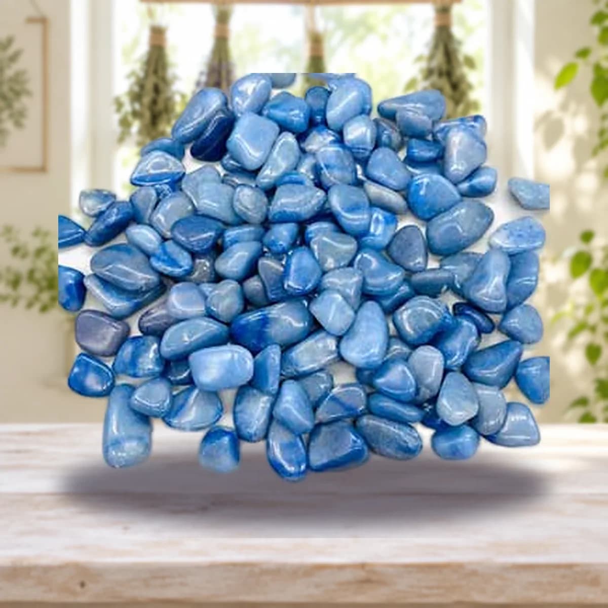 1 lb Aventurine, Blue tumbled stones