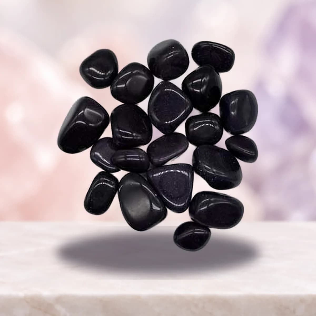 1 lb Goldstone, Blue tumbled stones