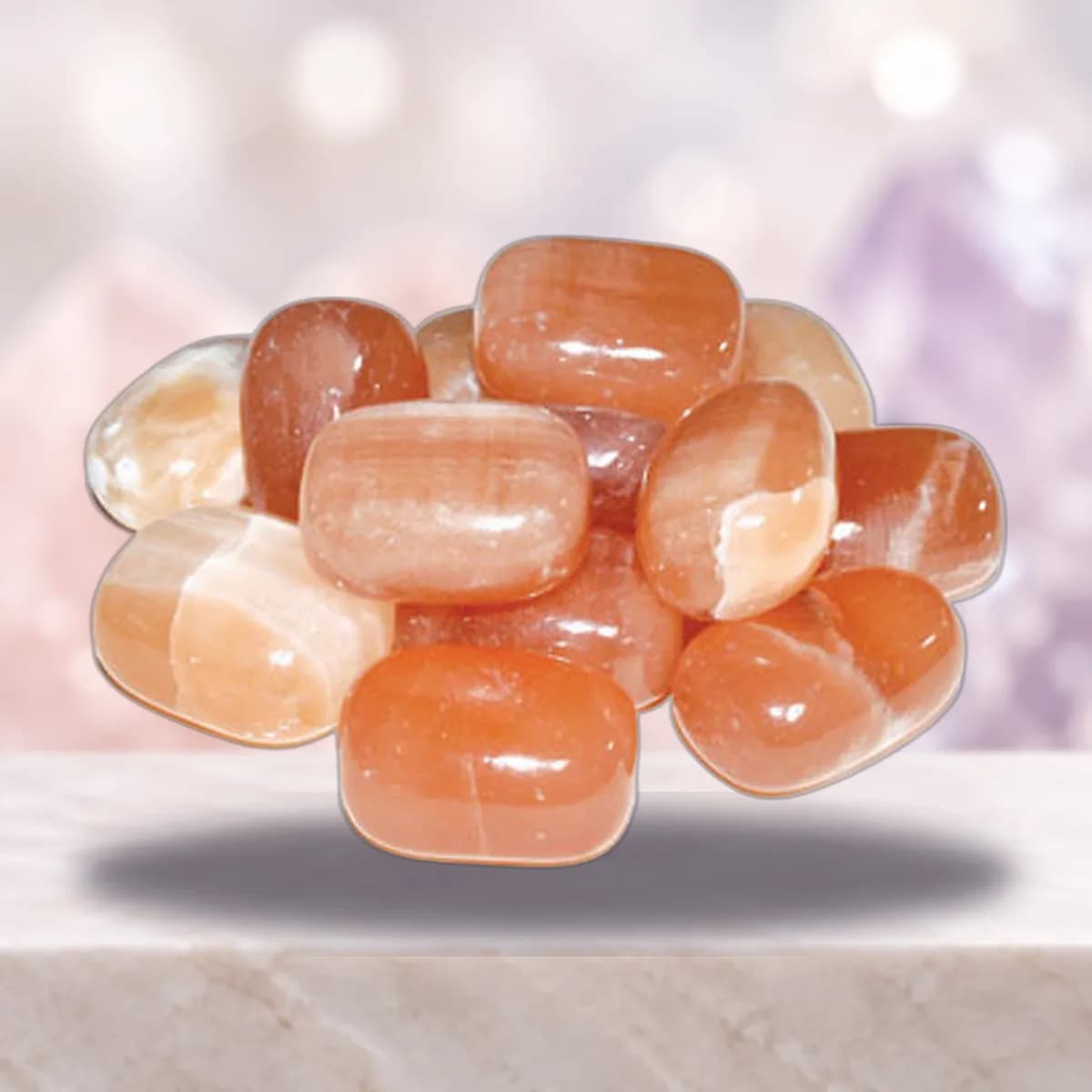 1 lb Calcite, Honey tumbled stones