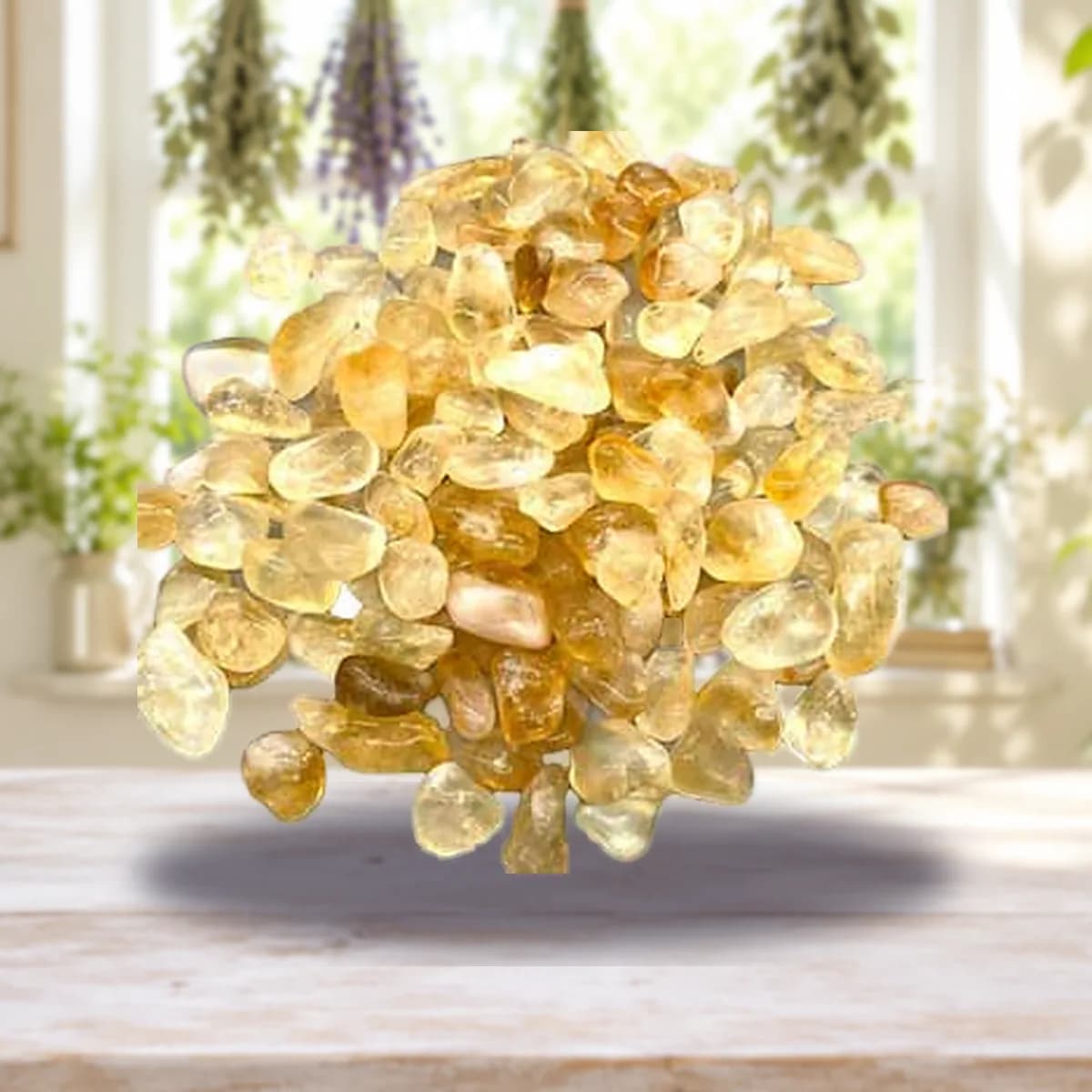 1 lb Citrine tumbled stones