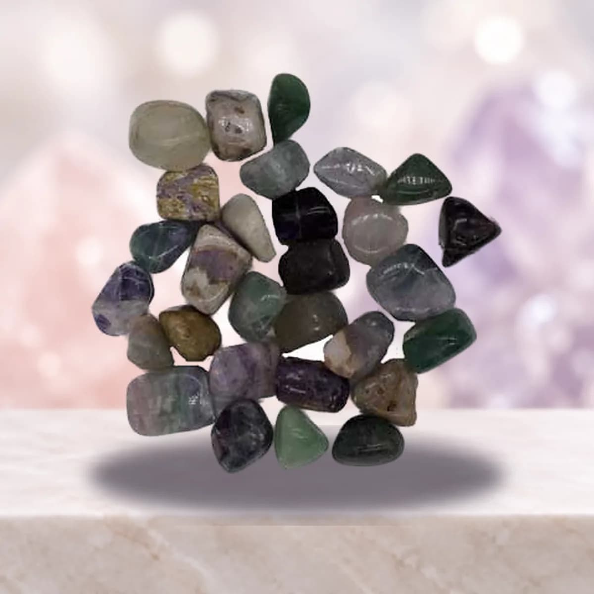 1 lb Fluorite, Rainbow tumbled stones