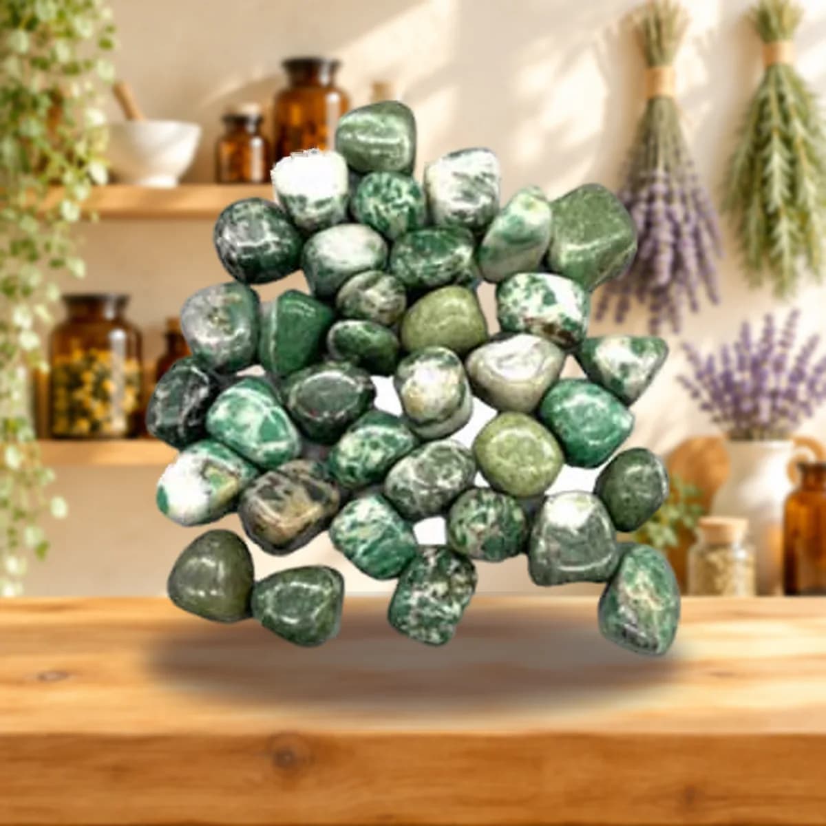 1 lb Jade, Rich tumbled stones