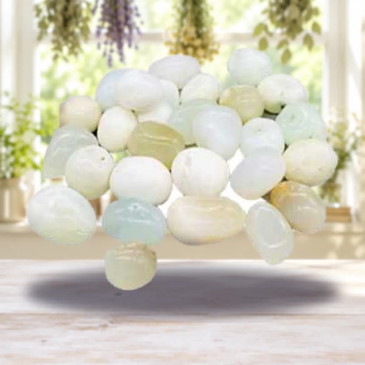 1 lb Jade, White tumbled stones