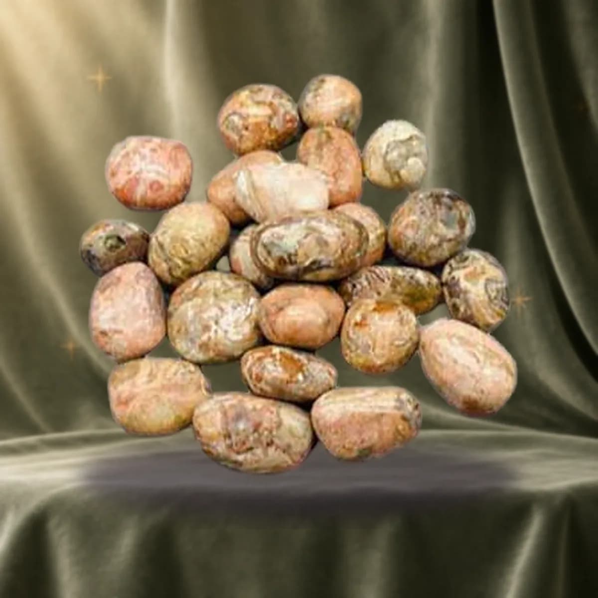 1 lb Jasper, Picasso tumbled stones