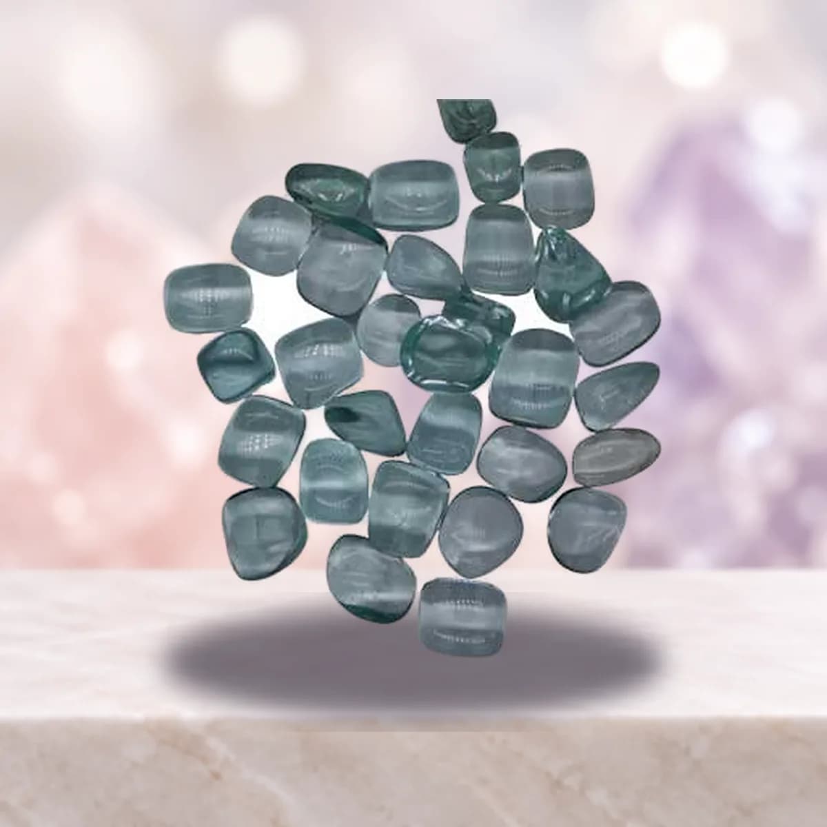 1 lb Obsidian, Blue tumbled stones synthetic