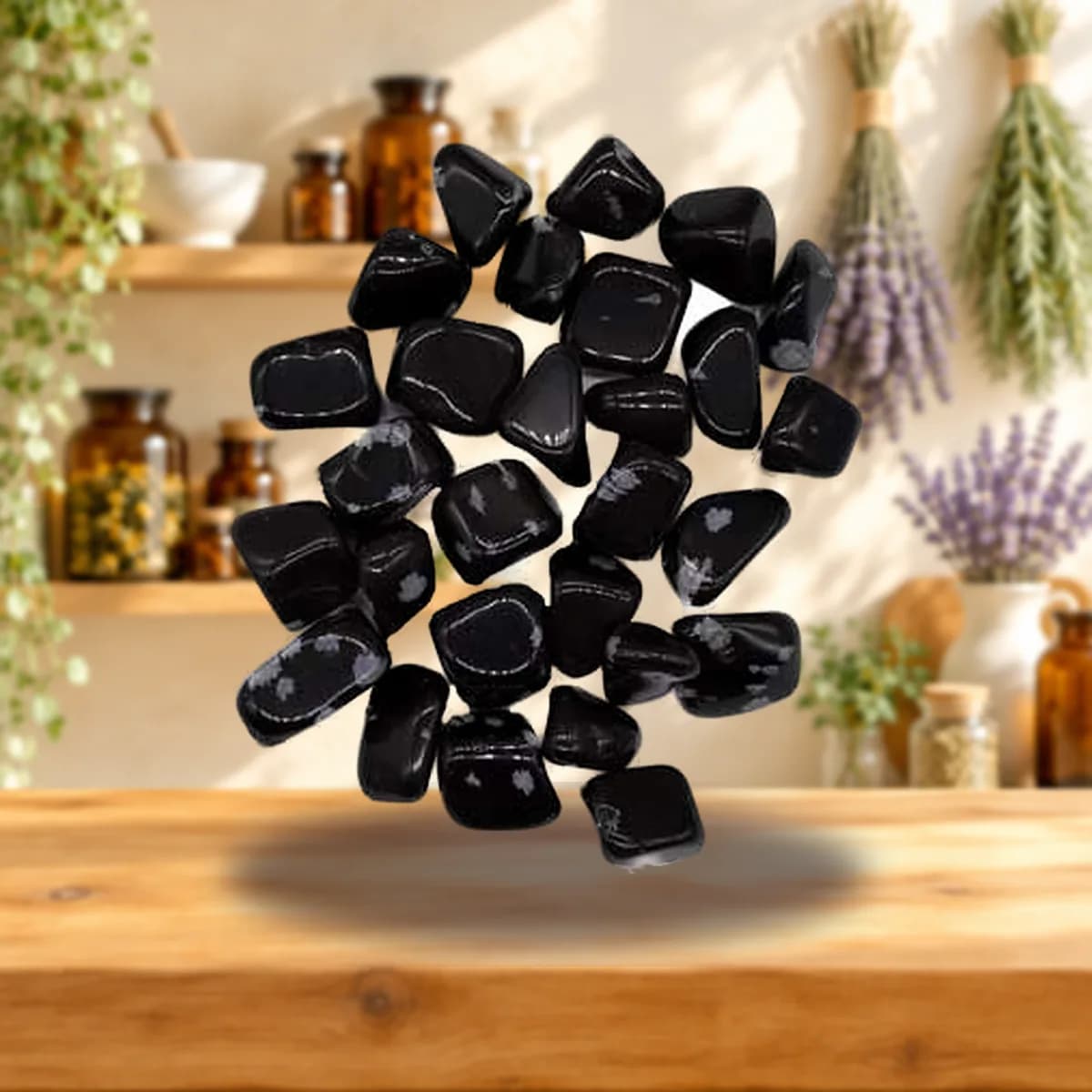1 lb Snow Flake Obsidian tumbled stones
