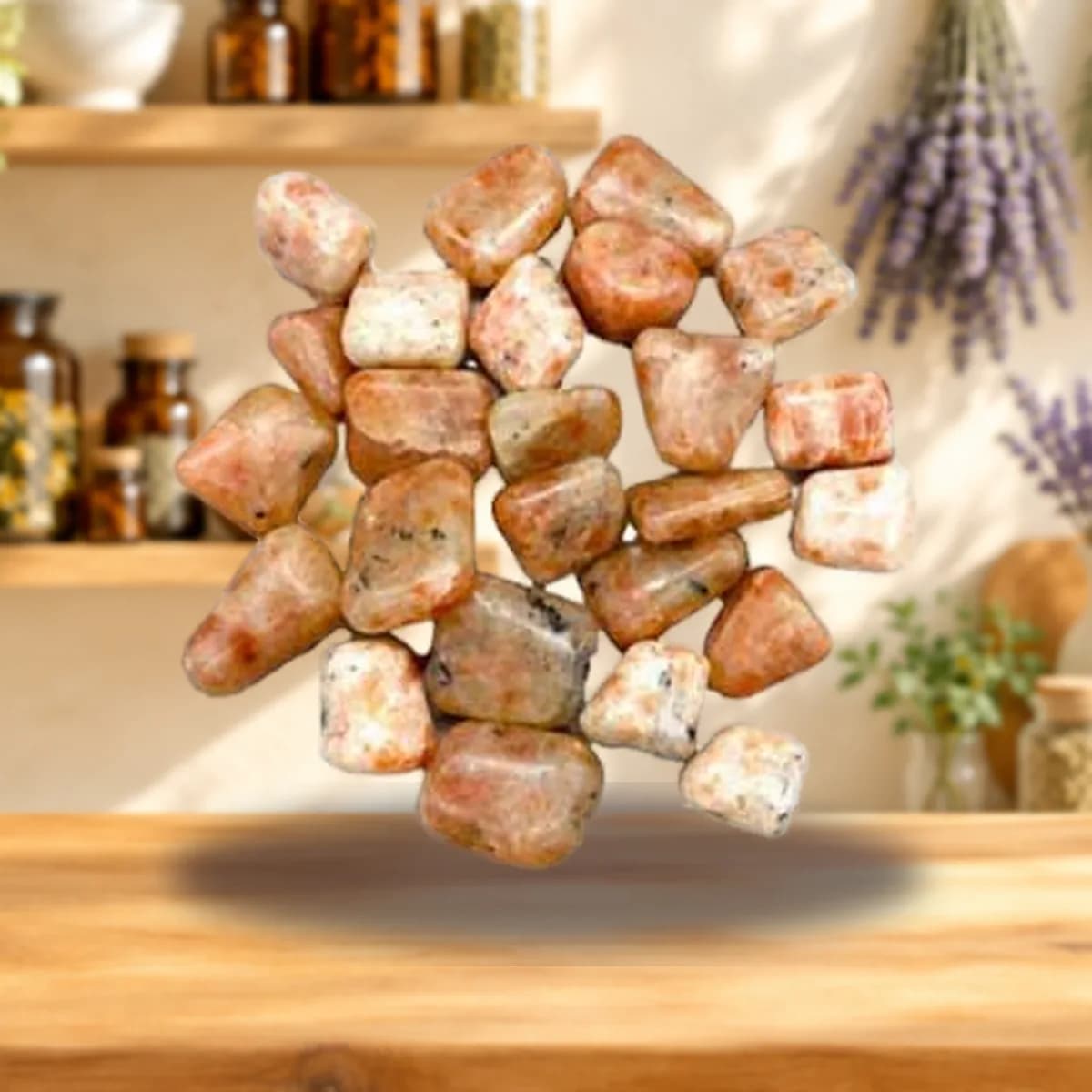 1 lb Natural Sunstone tumbled stones