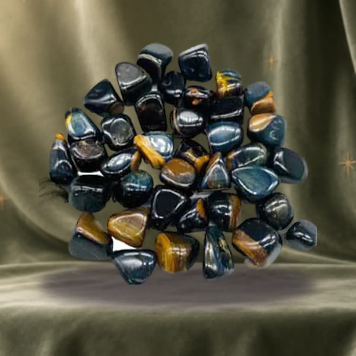 1 lb Tiger's Eye, Blue tumbled stones