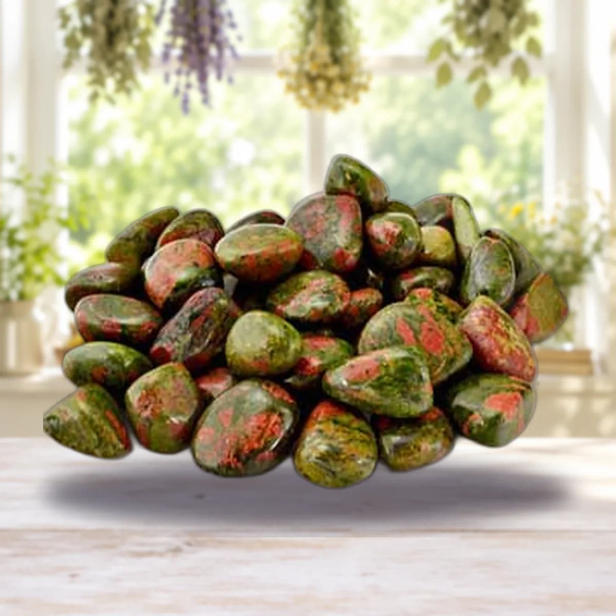 1 lb Unakite tumbled stones