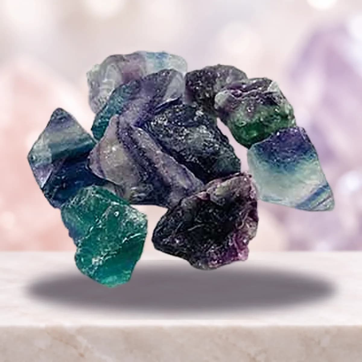 1 lb Fluorite, Rainbow untumbled stones