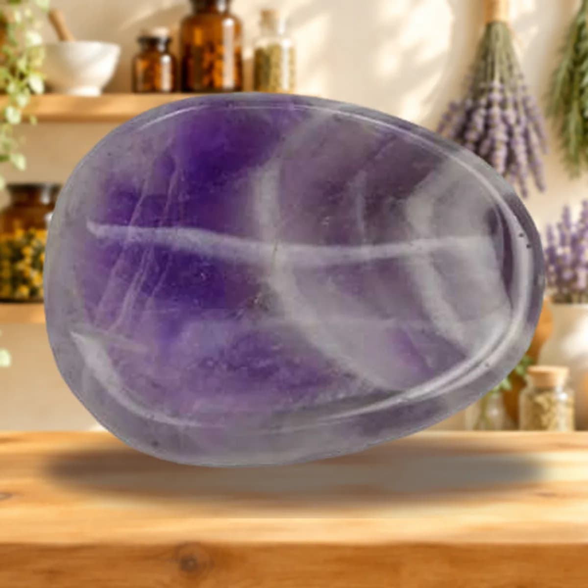 Chevron Amethyst worrystone