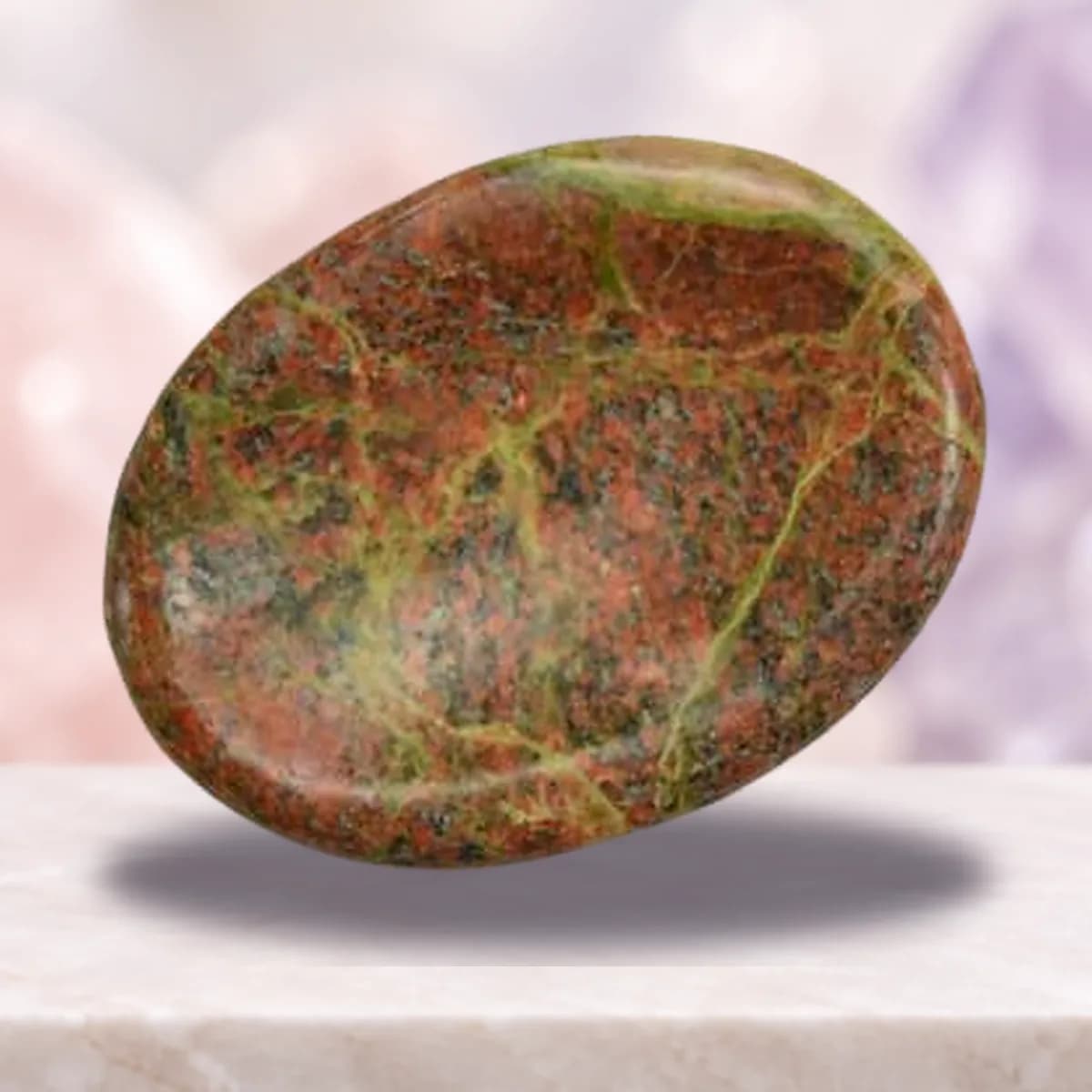 Unakite worry stone