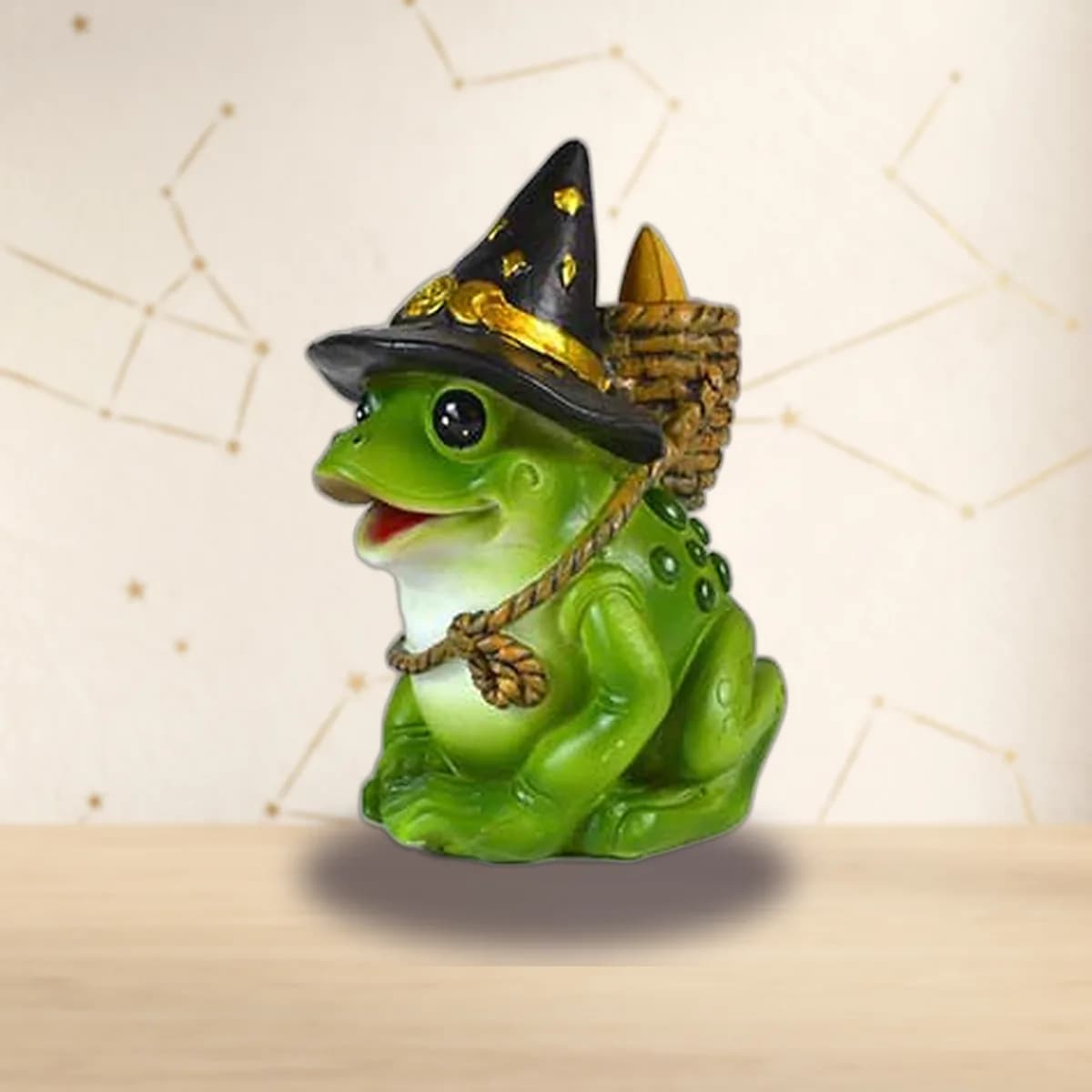 6" Mystical Frog backflow incense burner