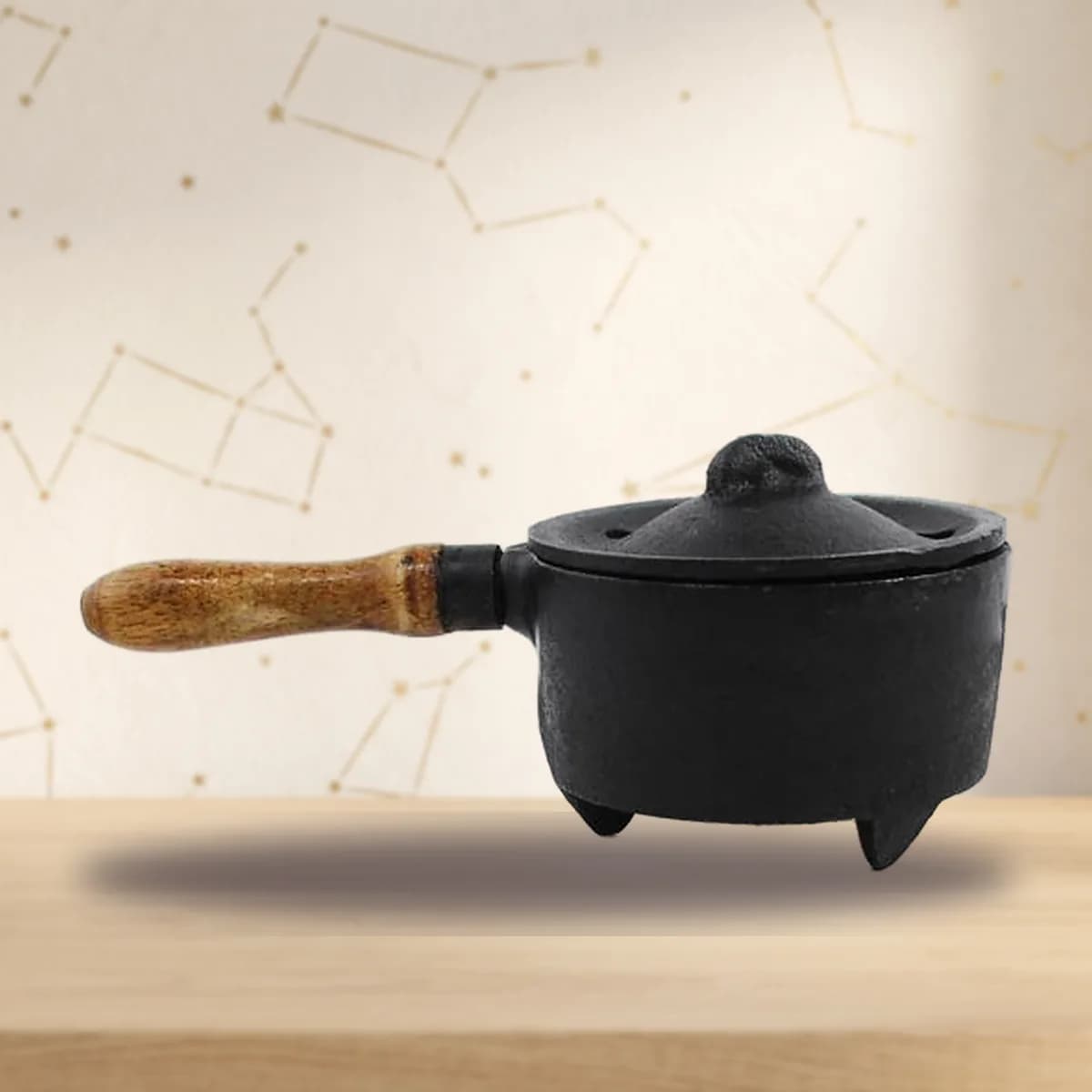 Cast Iron Burner w/ Wooden Handle