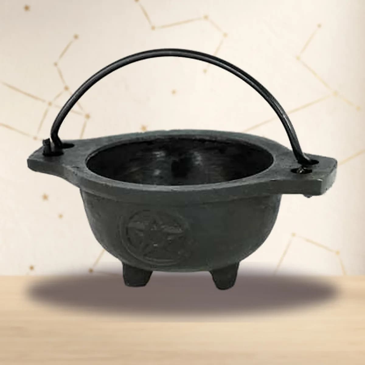 Pentagram Cast Iron Cauldron 3 1/2"