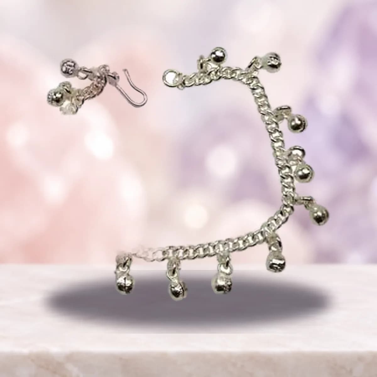 Silvertone anklet w/ Bells