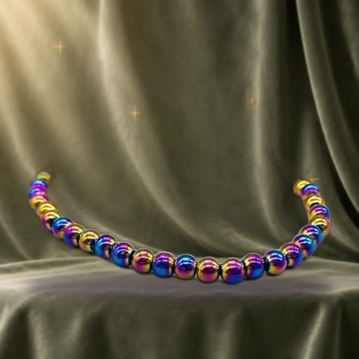4mm Hematite, Rainbow bracelet