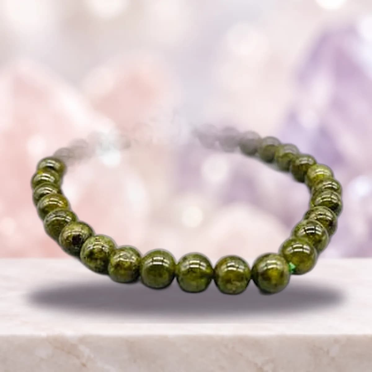 5-6mm Garnet, Green bracelet