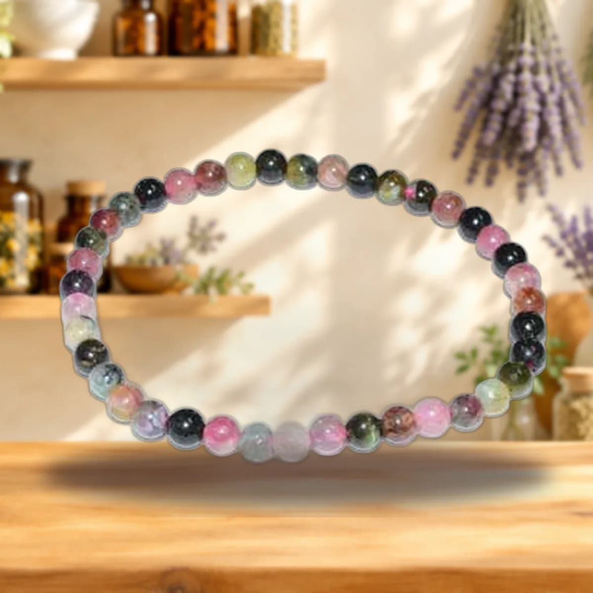 5-7mm Tourmaline, Pink Mix bracelet