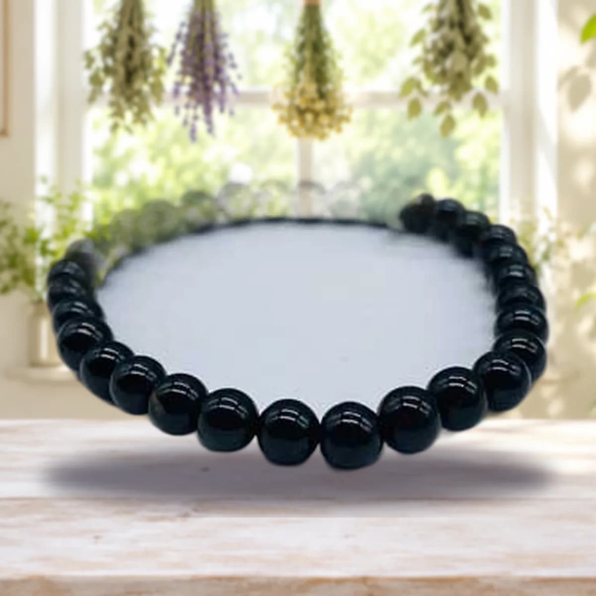 6mm Tourmaline, Black bracelet
